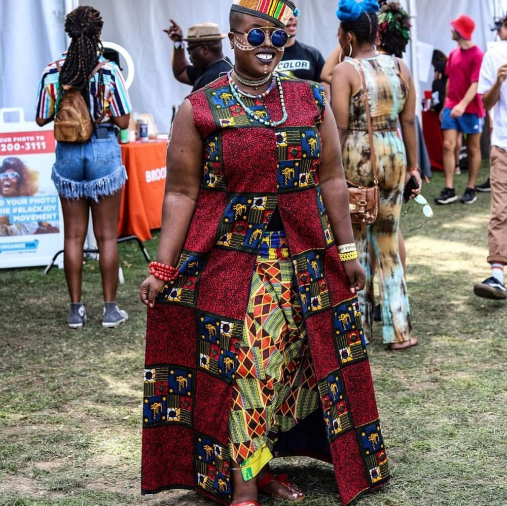 Obioma Ankara Front Split Sleeveless Long Vest